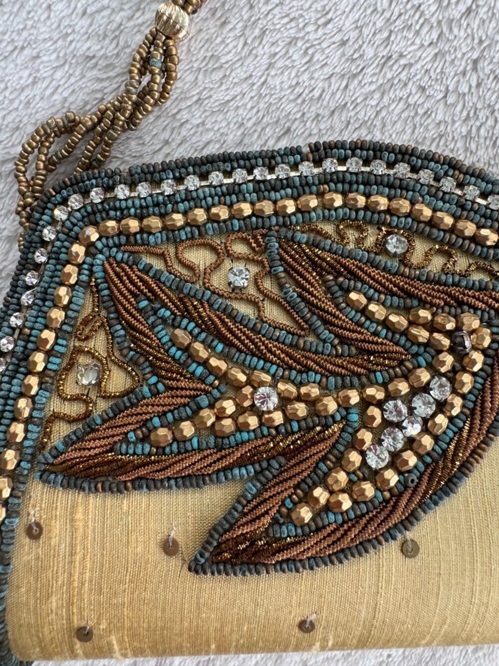 Beaded Rhinestone Mini Handbag - Picture 2 of 12